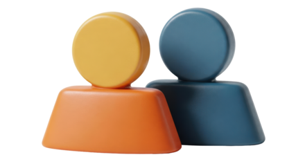 Isolated Two Colorful Peg People