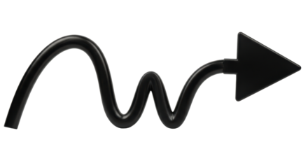Isolated Wavy Arrow