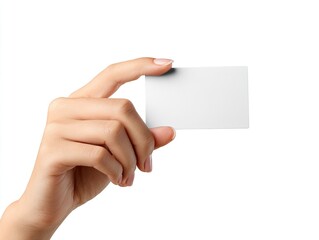 A hand holds a blank business card (2)