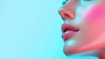 Woman scanning her face with smartphone for bio standard modern environment portrait photography technology focus