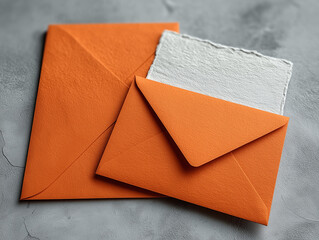 Orange Envelopes with Letter

