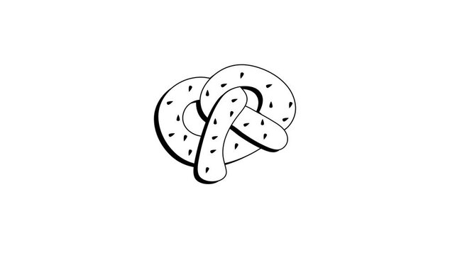 Salted pretzel animated icon showcasing its classic twisted shape