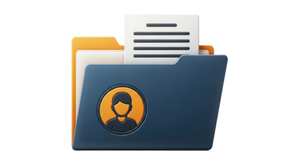 Isolated Folder Icon with Profile