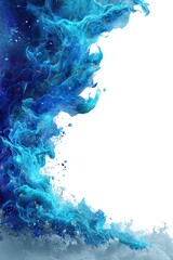 Ice flame effect on text space. Design element for mobile applications and programs, isolated on transparent background.