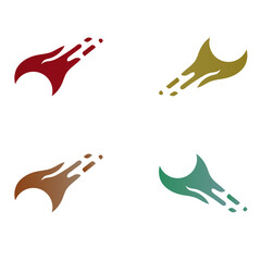 Cosmic Vector Burst ? Comet Emblem Set with Central Axis.ai