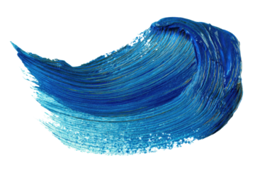 Blue watercolor paint brush stroke shape transparent PNG, isolated background. Creative brushes pattern art abstract design