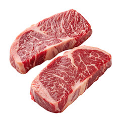 Raw Beef Steaks Ready for Cooking white background, isolated on transparent background