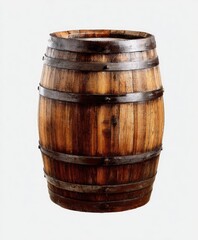 Obraz premium Wooden barrel, full view, aged