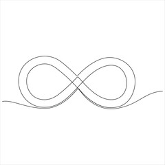 Fototapeta premium Continuous line drawing of infinity symbol loop mobius icon and endless forever love concept vector illustration