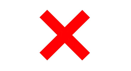 Obraz premium Red X mark for error, failure, or cancellation isolated PNG with Transparent Background
