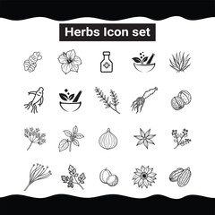 Herbal icon set