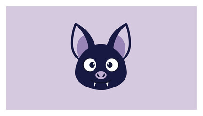 Obraz premium Cute Halloween Bat Face Vector Illustration