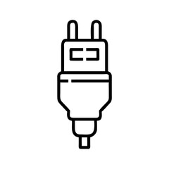 Fototapeta premium Power cable plug with two pins in minimalist line art style 