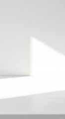 Bright White Minimalist Room with Dynamic Sunlight and Shadows