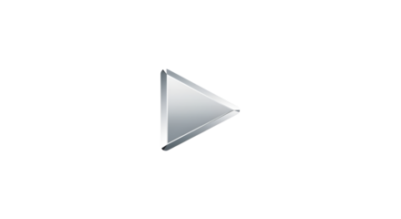 Silver triangle play button icon isolated PNG with Transparent Background