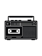 Retro cassette player boombox vector illustration
