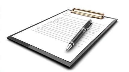 Clipboard with pen and paper for planning