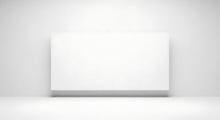 Minimalist White Room Interior with Blank White Rectangular Frame