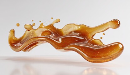 Amber liquid splash, smooth curves