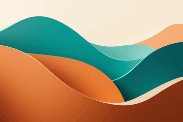 Abstract Colorful Waves Landscape Design