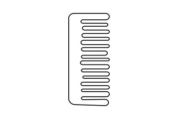 Hair comb outline vector isolated in continuous one line drawing minimalist elegant simple design
