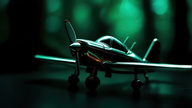 A meticulously detailed model of a single-engine propeller plane