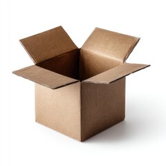 Empty light brown cardboard box open