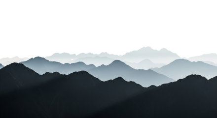 Atmospheric Mountain Ridges in Shades of Blue and Gray