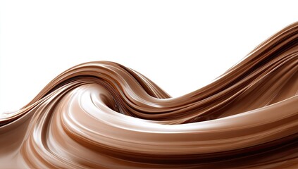 Abstract chocolate flow against white
