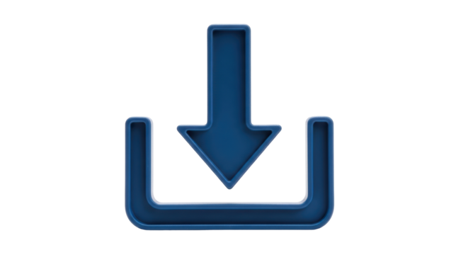 Isolated Blue Download Icon in Square Frame