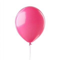 Single, vibrant pink balloon against white background