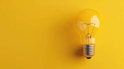 Bright yellow light bulb