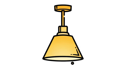 Isolated Yellow Pendant Lamp