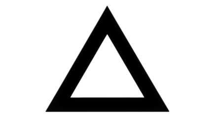 Isolated Black Triangle Symbol