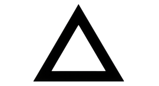 Isolated Black Triangle Symbol