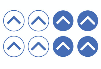 Upward chevron icon set. upward chevron arrow different style