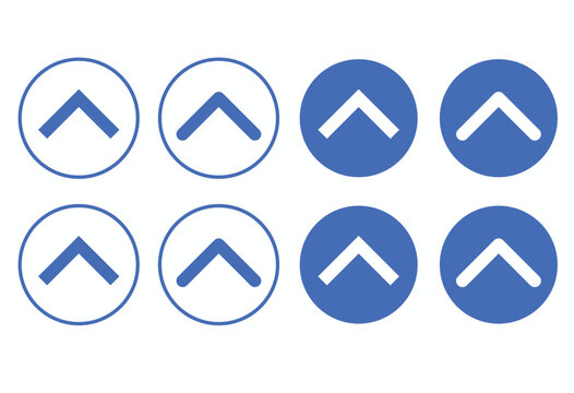 Upward chevron icon set. upward chevron arrow different style