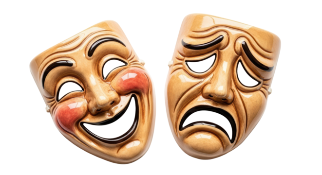 Isolated Comedy and Tragedy Masks