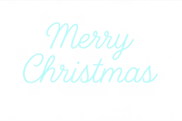 Elegant light blue merry christmas lettering on transparent background