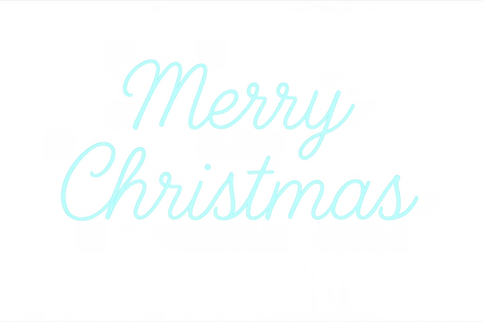 Elegant light blue merry christmas lettering on transparent background