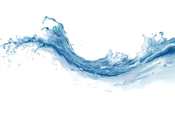 Water splashes in a flowing wave pattern against white