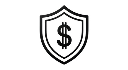 Isolated Shield With Dollar Sign