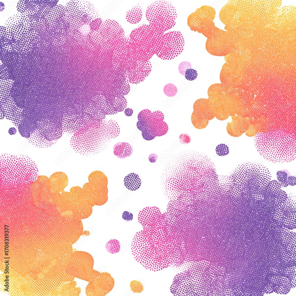 Wall mural abstract colorful halftone pattern design with gradient circles and dots on white background art bac
