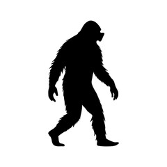a vintage style illustration of bigfoot walking vector art