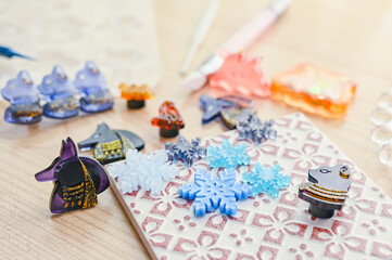 レジンアート　雪の結晶