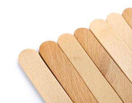 Wooden popsicle sticks arranged