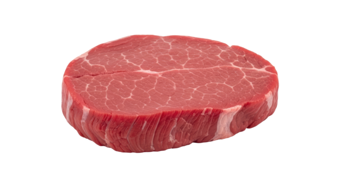 Isolated raw beef steak ready for cooking for a healthy meal, protein source, tasty grilling