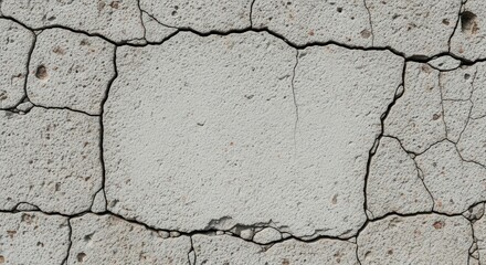 Obraz premium Textured Cracked Surface with Weathered Grey Color and Visible Patterns in Background Design