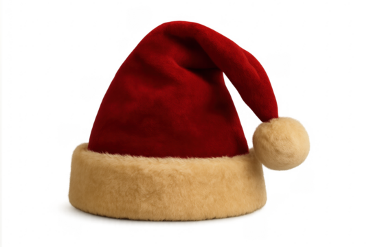 Classic santa claus hat isolated on transparent background