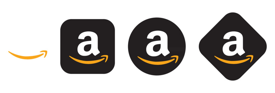 amazon logo set. amazon icon isolated. amazon png